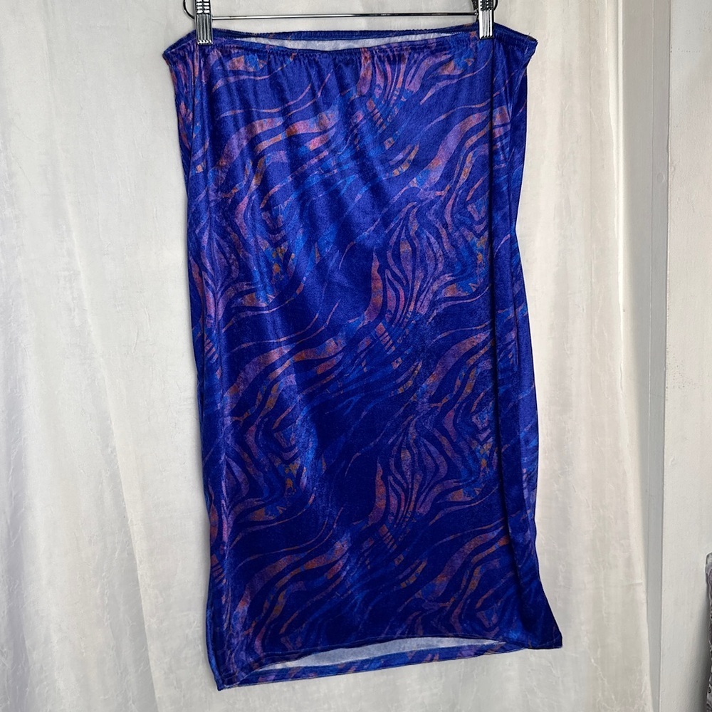 3/$20š„ PrettyLittleThing PLUS NWT Tube Dress Stretchy Bodycon Purple Pink Velour - Picture 12 of 13